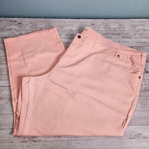 Woman Within Pink Straight Leg Jeans Size 38W NWT